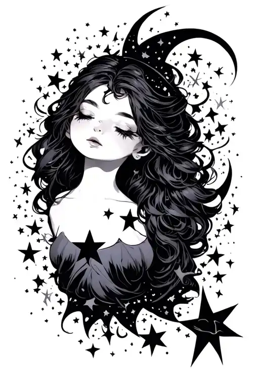 stars scattered tattoo design idea