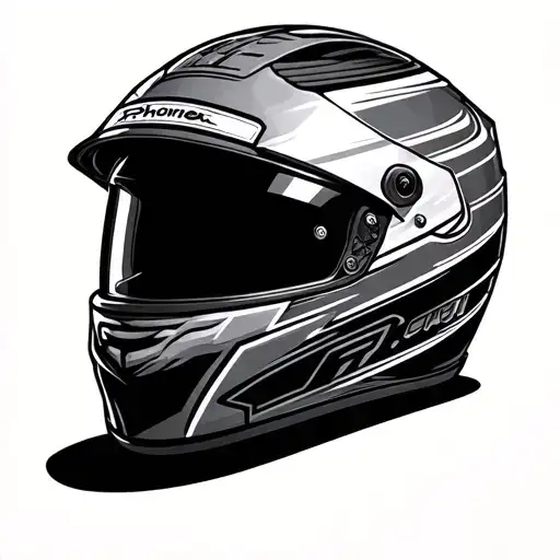 Phoniex with a racing helmet tattoo design idea