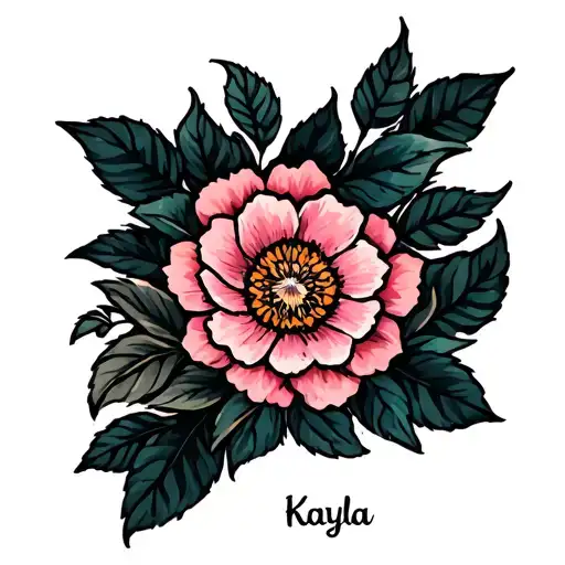 blossom flower Kayla name tattoo tattoo design idea