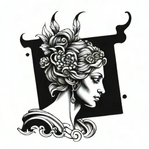 sexy Aphrodite greek goddess tattoo design idea