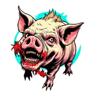 zombie pig tattoo design idea