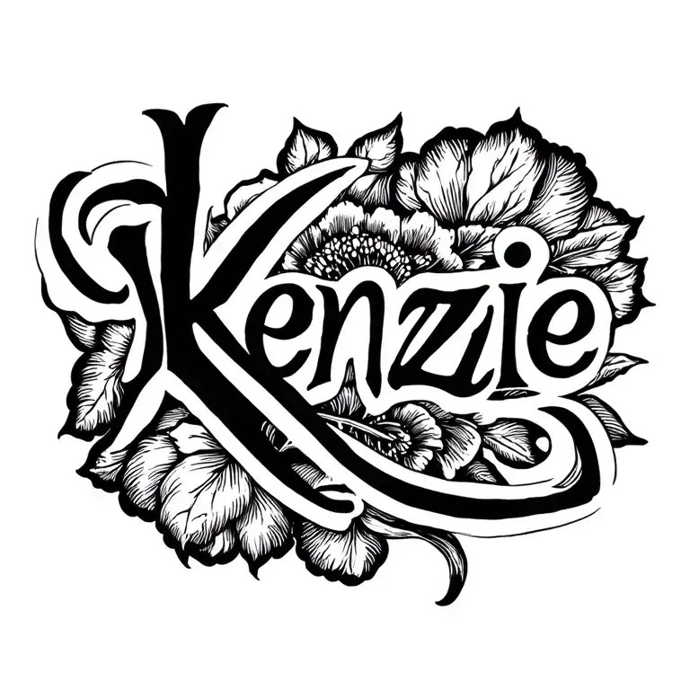 "Kenzie" only a name tattoo tattoo design idea