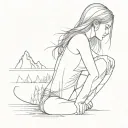 girl after burning bridge leading towards tattoo design idea