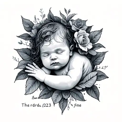 Child Birth Date tattoo design idea