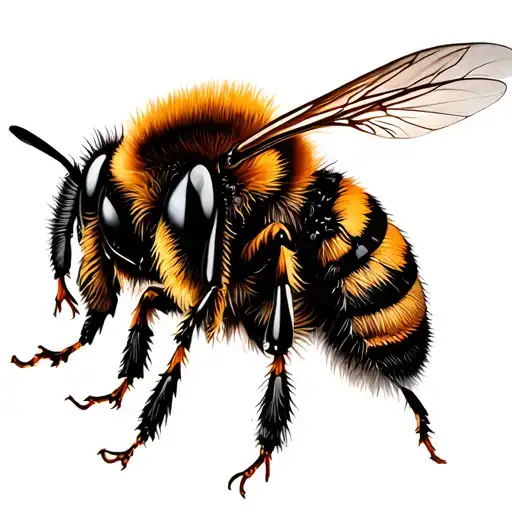 Bumble bee collecting nectar tattoo design idea
