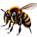 Bumble bee collecting nectar tattoo design idea