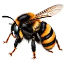 Bumble bee collecting nectar tattoo design idea