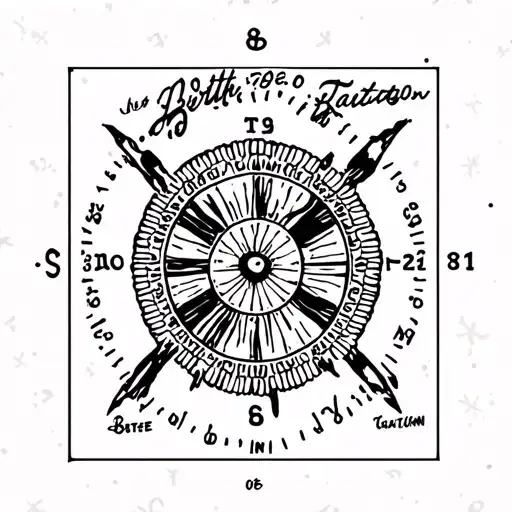 Latitude 39.103118°N, Longitude 84.512020°W, and my birth date 08/16/1961 tattoo design idea