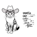 cat with cowboy hat and boots coding tattoo design idea