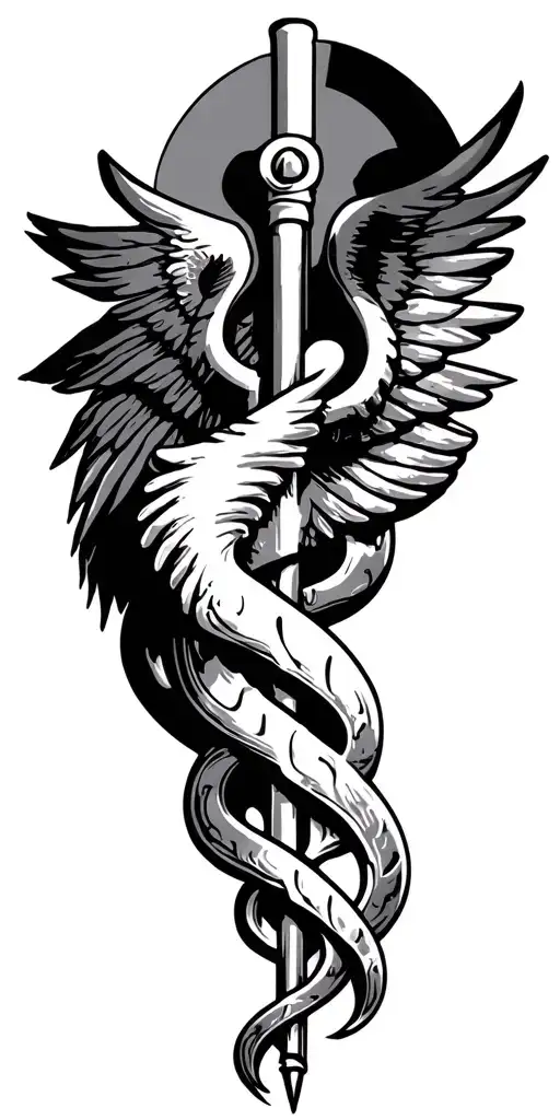 Caduceus tattoo design idea