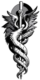 Caduceus tattoo design idea