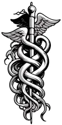 Caduceus tattoo design idea