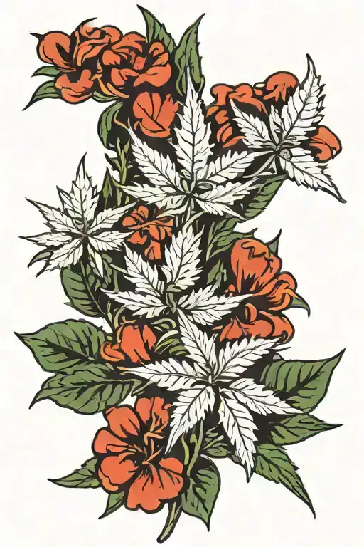  weed plant  tattoo design idea