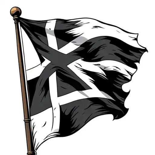 Cornish flag waving with one hag oll underneath  tattoo design idea