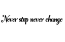 "Never stop never change" tattoo design idea