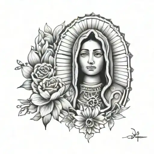 lady of guadalupe tattoo design idea