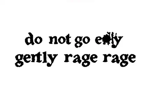 "do not go gently 
rage rage" tattoo design idea