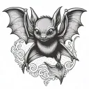 cute bat tattoo design idea