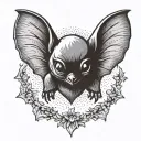 cute bat tattoo design idea