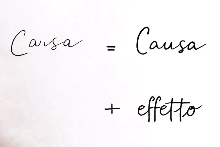 "Causa -> effetto " "Causa -> effetto " Matching tattoos for mother and daughter, ultra-minimalist style, fine line aesthetic. First tattoo: the word "Causa" in tattoo design idea