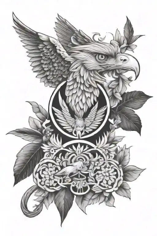 philippine eagle soaring tattoo design idea