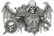 reaper warrior neo trad chest tattoo tattoo design idea