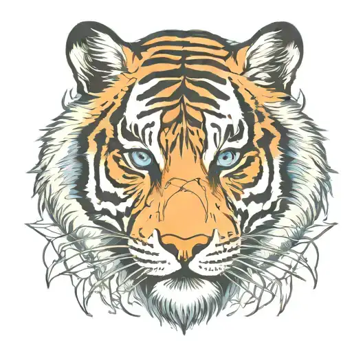 blue eyes tiger tattoo design combining tattoo design idea