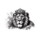 leon con corona tattoo design idea