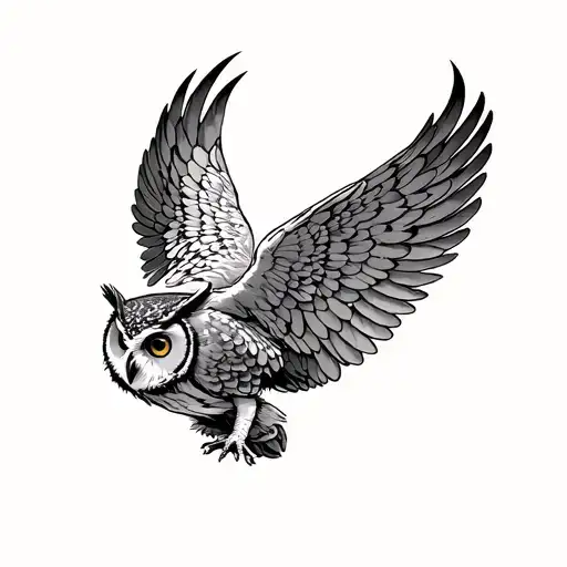 Fine Line Owl wings spread for the forearm tattoo tattoo design idea