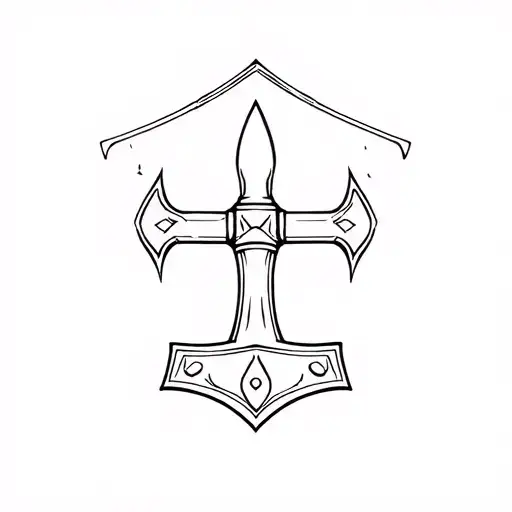 thor hammer tattoo design idea