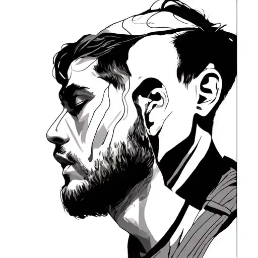 minimalist men depression alone tattoo design idea