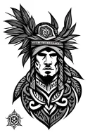 Guatemalan shoulder tatoo inspired design for men tribal look but nothing too overbearing make it masculine  tattoo design idea