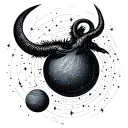 Capricorn Constellation with Saturn	•	Design: A fine-line Capricorn constellation, with the Capricorn ♑ sign tattoo design idea