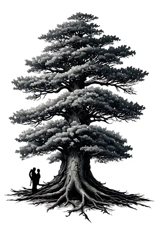 holly tree, brother sister tattoo design idea