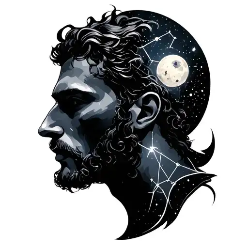 Simon Aquarius constellation tattoo design idea