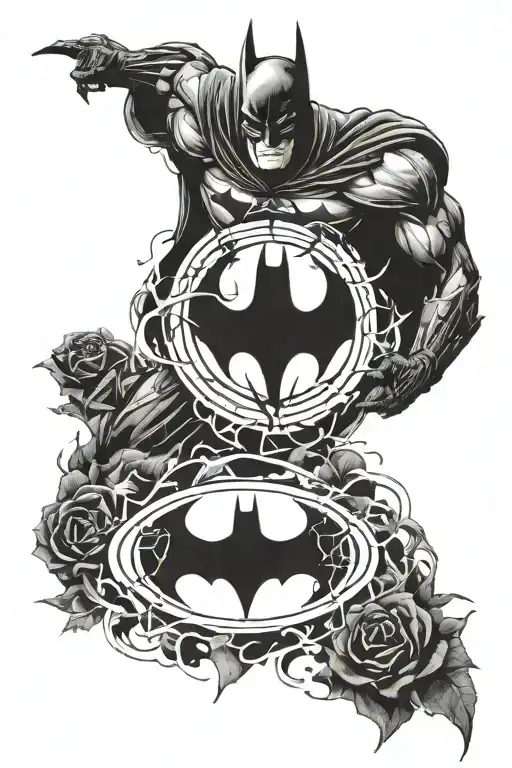 High contrast batman symbol tattoo design idea