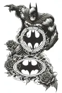 High contrast batman symbol tattoo design idea