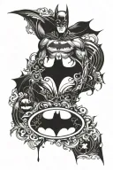 High contrast batman symbol tattoo design idea