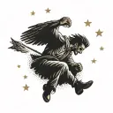 Icarus falling from the sky tattoo design idea