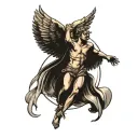 Icarus falling from the sky tattoo design idea