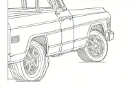outline, chevy C10 1966 lowered, angled at a 65 degree tattoo design idea