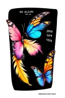 feathers and butterflies dates 05/21/1991-06/13/2024 tattoo design idea