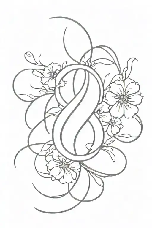 sexual assault symbol with flowers intertwined tattoo design idea