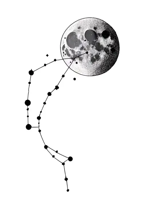etoile lune soleil constellation tattoo design idea