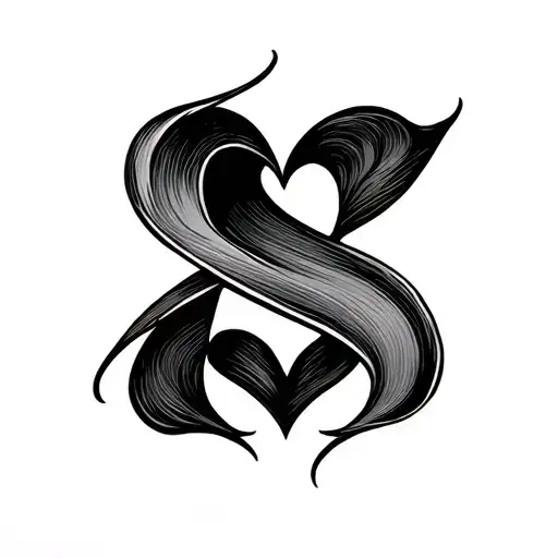 Initial calligraphy I s rushed with a heart on the inside of the wrist tattoo design idea