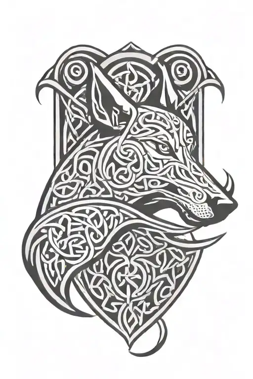 celtic hounds symbol tattoo design idea