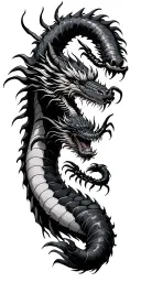 Japanese dragon and scorpions tattoo design idea