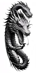 Japanese dragon and scorpions tattoo design idea