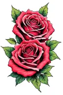 2 roses for 2 daughters tattoo design idea