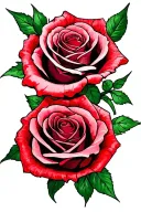 2 roses for 2 daughters tattoo design idea